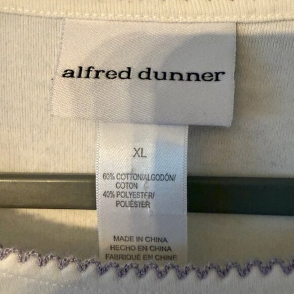 Alfred Dunner 3/4 Sleeve Top - White/Grey - Size XL - Picture 3 of 4